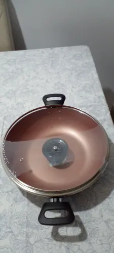 Panela Wok Tramontina com Tampa de Vidro Nova 