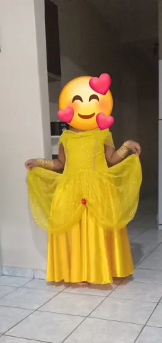 Vestido princesa Bela TAM 6 ANOS 