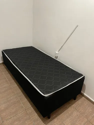 Cama Box solteiro 7cm colchão + travesseiro 