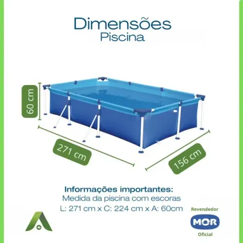 Piscina 2500L fácil de montar 