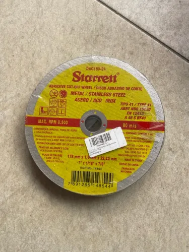 Disco De Corte 7 Pol. 12 Unidades Aço Inox Starrett Cor Amarelo
