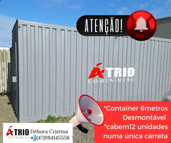 Container 6 metros Desmontável - 12 unidades