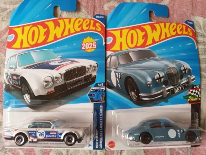 miniaturas hotwheels dupla jaguar xjc v 12 e modelo mk1