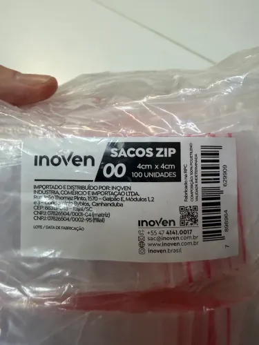 Sacos Zip Herméticos Inoven 4x4cm Nº 00 - 100 Unidades (Novo)