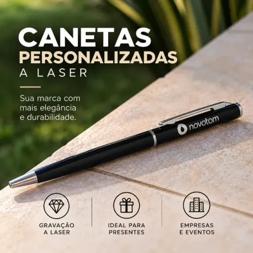CANETA PERSONALIZADA COM SUA LOGO MARCA - GRAV. LASER