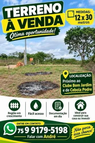 Terreno próximo ao Clube Bom Jardim