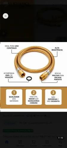 Mangueira Gas Encanado Cobre Metalica Adaptador Instalação