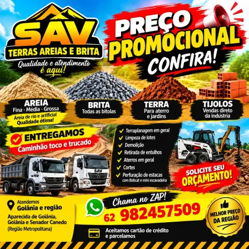 Areia terra brita