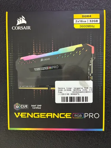 Memória Corsair Vengeance RGB Pro 32GB (2x16GB) DDR4 3600MHz CL18 RGB