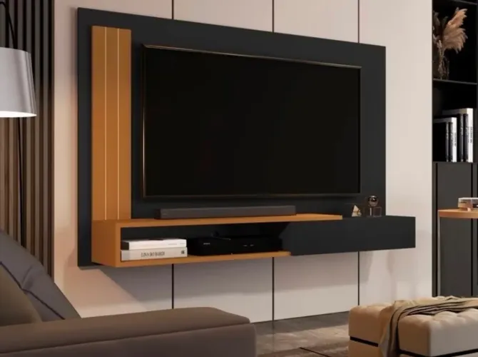 Painel TV Smart Luxo Para TVS até 50 P com Porta Manuela - NA CAIXA