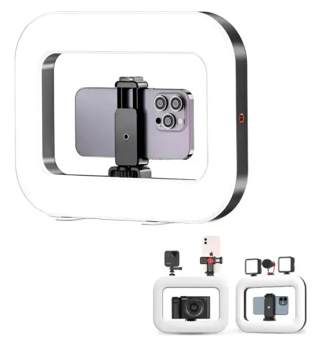 Ring Light LED Retangular com Suporte para Celular | Ideal para Gravação e Fotos