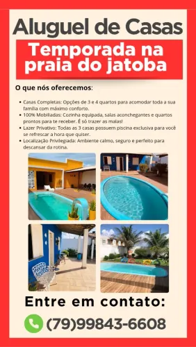 ALUGO CASA DE PRAIA COM PISCINA NO JATOBA