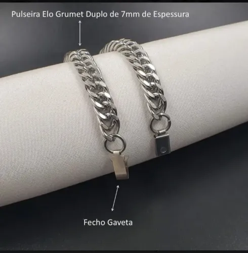 Pulseira masculina aço inox