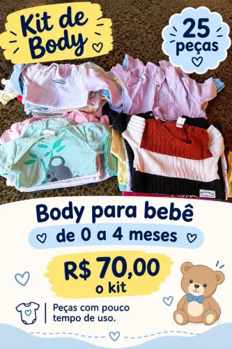 Kit body de 0 a 4 meses