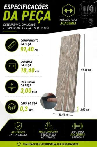 Piso Vinílico 3mm (3mm + 0,3mm de capa de uso) indicado para Acadêmia Rende m2