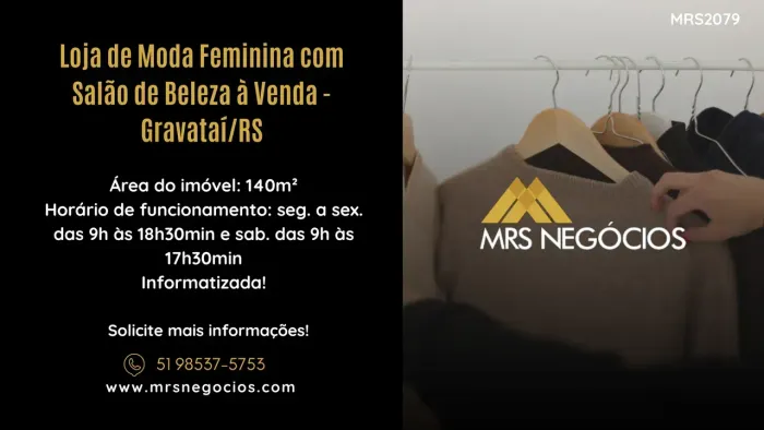 Loja de Moda Feminina com Salão de Beleza à Venda - Gravataí/RS