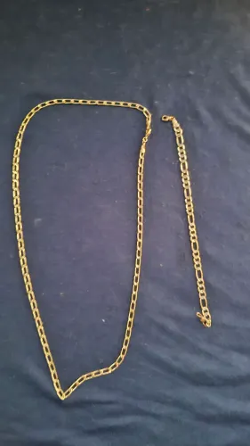 Cordão e pulseira banhado a ouro, magold