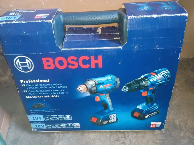 Kit bosch parafusadeira e chave de impacto