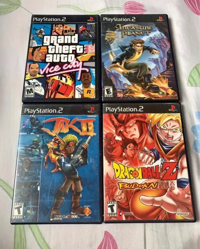 Jogos Originais PS2 - Dragon Ball Z Budokai + GTA Vice City + Jak II + Treasure Planet