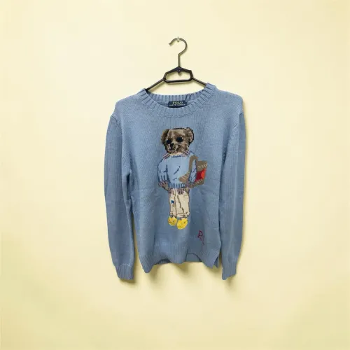 Sueter polo bear (ralph lauren P feminino) azul bebê.