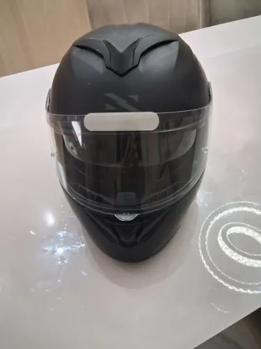 Capacete norisk force preto fosco robocop com óculos escuro