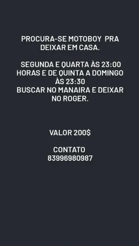 PROCURA-SE MOTOBOY