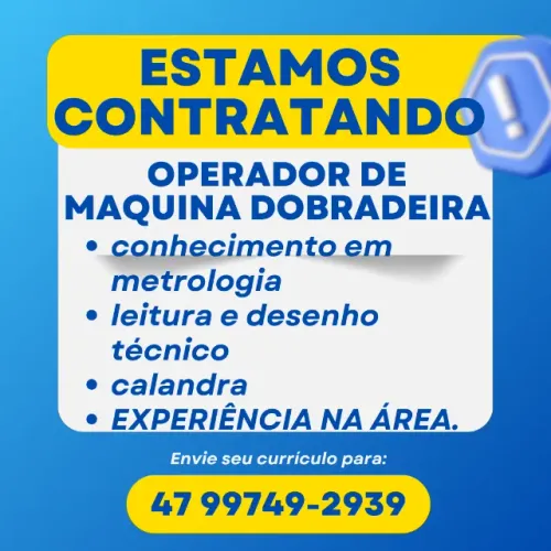 OPERADOR DE MAQUINA DOBRADEIRA 6 METROS