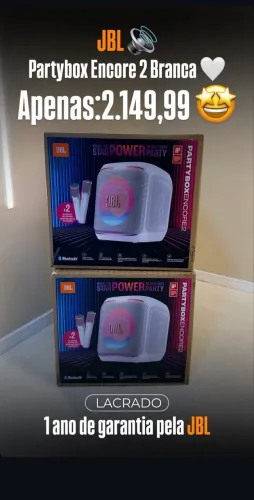 JBL PARTYBOX ENCORE 2 C/ 2 MICROFONES (LACRADA)