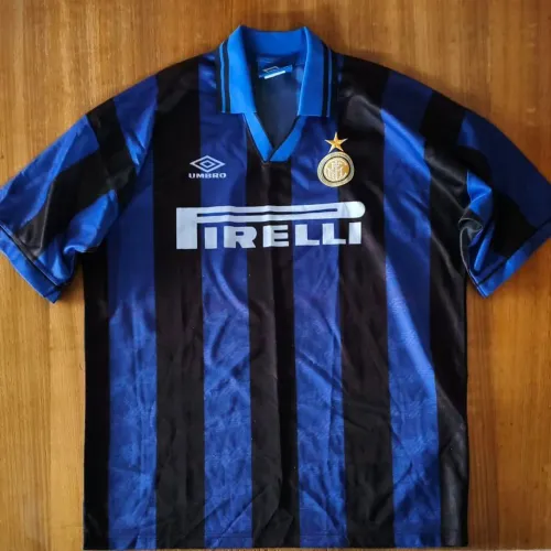 camisa original 1995 1996 internazionale milano umbro tamanho G azul preta Inter Milão