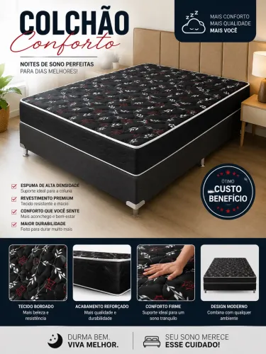 Colchão Casal Espuma D33 - Conforto, Qualidade e Durabilidade!