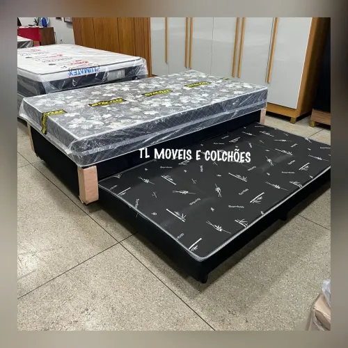 Colchão solteirao mais base com auxiliar
