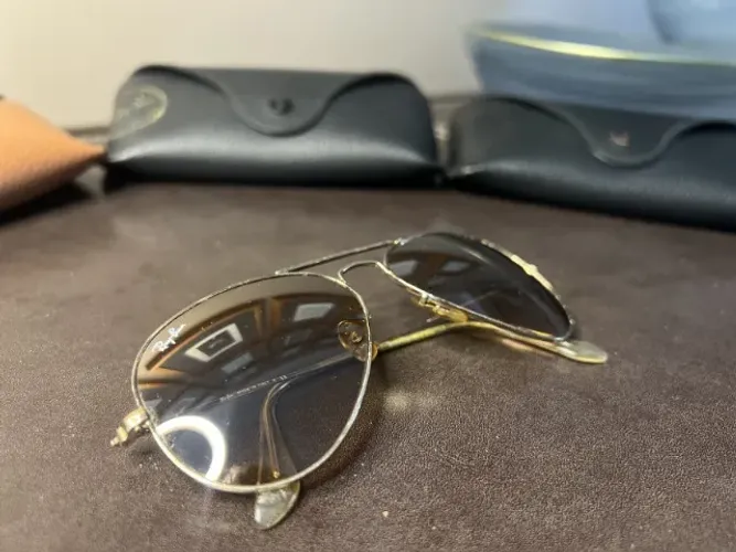 Óculos Ray-Ban Aviator Dourado Lente Marrom Degradê