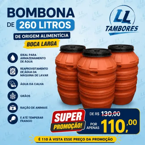 Bombona plástica 260 litros