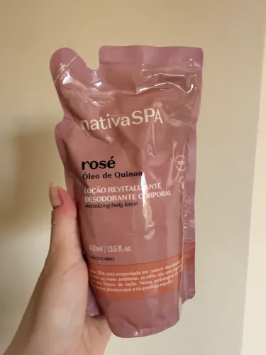 Refil hidratante o Boticário nativa spa rose óleo de quinoa