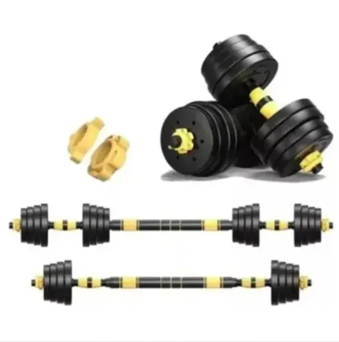 Kit Halteres Fitness 30kg Com Barra Central