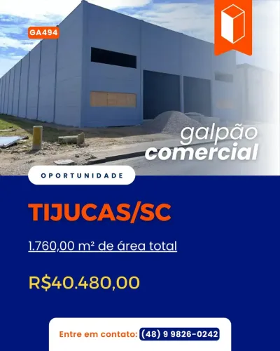 Galpão para Aluguel na Região da Praça  Tijucas/SC