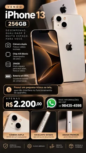 IPhone 13 256gb 90% bateria
