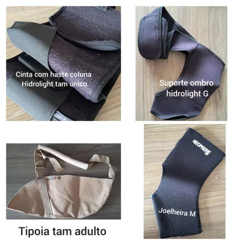 Kit tipoia cinta apoio ombro joelheira
