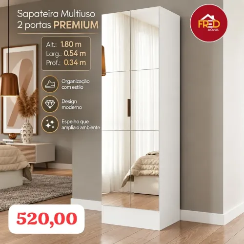 Sapateira multiuso com espelho oferta