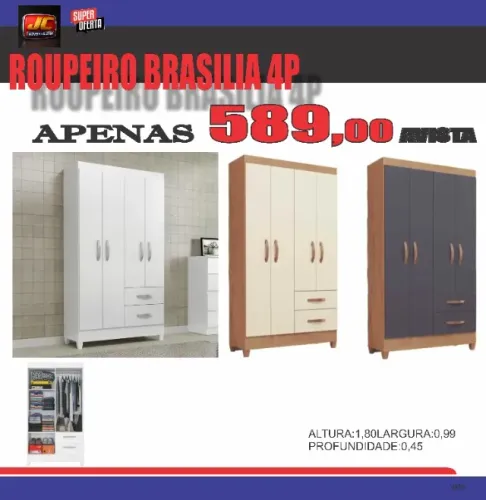 GUARDA ROUPA BRASILIA 4 PORTAS