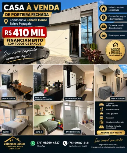 OPORTUNIDADE! Casa Porteira Fechada no Canadá House - R$ 410 Mil