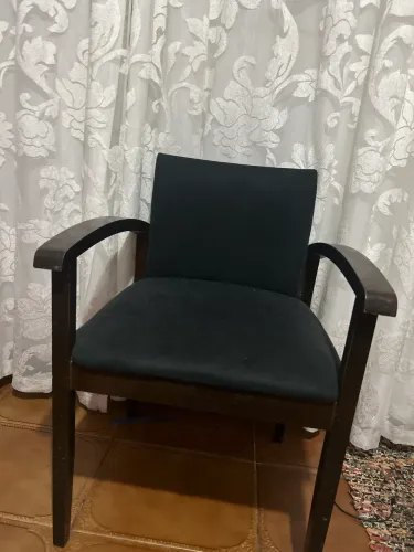 Poltrona madeira e veludo