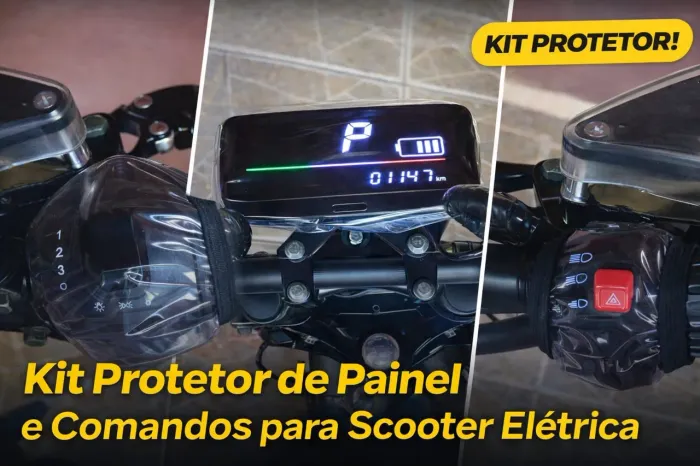 Kit protetor de painel e comandos para scooter elétrica