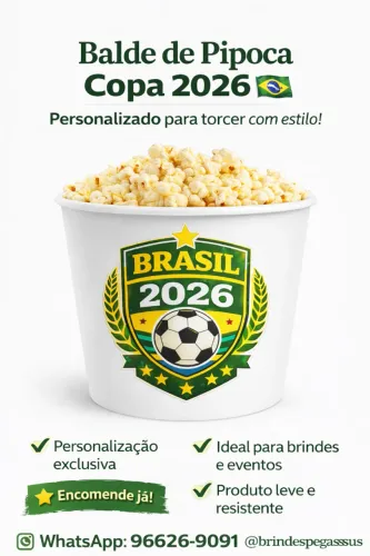 Balde de Pipoca Copa do Mundo Personalizado