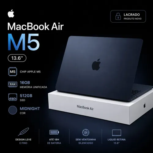 MacBook Air M5 13.6? | 512 SSD 16gb de ram midnight | lacrado