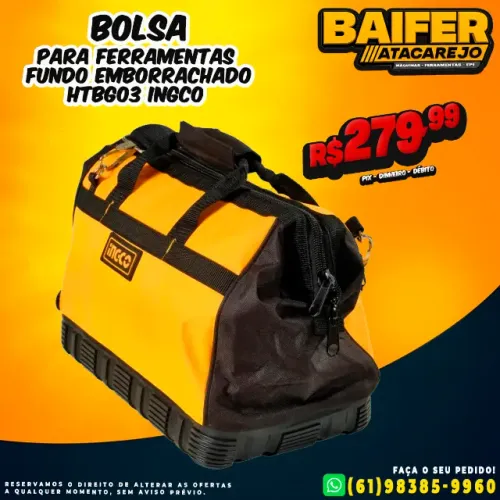 Bolsa para Ferramentas Fundo Emborrachado HTBG03 Ingco