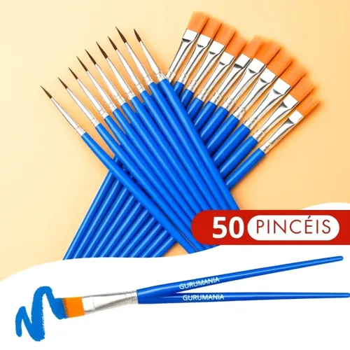 Kit 50 pincéis Artesanato, pintura artística