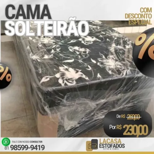 Cama Solteirão Nova  - 1.88cm ( Comprimento)
