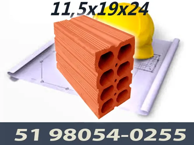 Tijolos 8 Furos 11,5x19x24