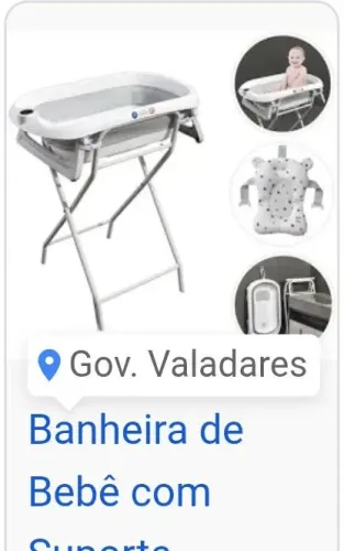 Banheira com suporte e trocador